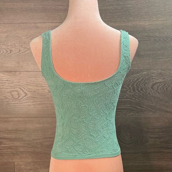 Anthropologie The Hannah Seamless Textured Tank in Blue Green Floral. S/M. NWT! - Picture 8 of 16